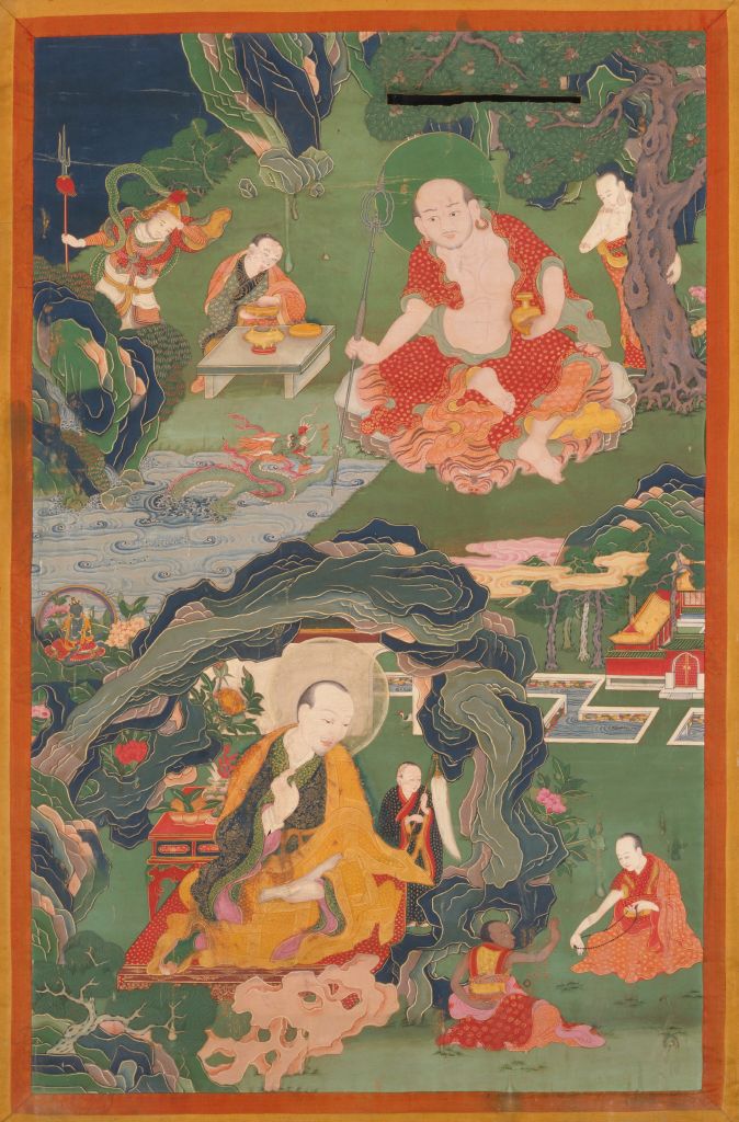 图片[1]-Naga rhinoceros and Bantoga Venerable Thangka-China Archive